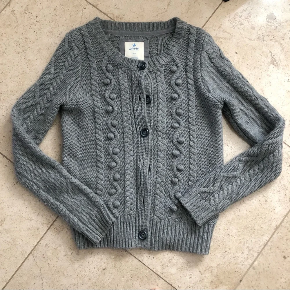 Aerie Charcoal Sweater Cardigan - Picture 7 of 8